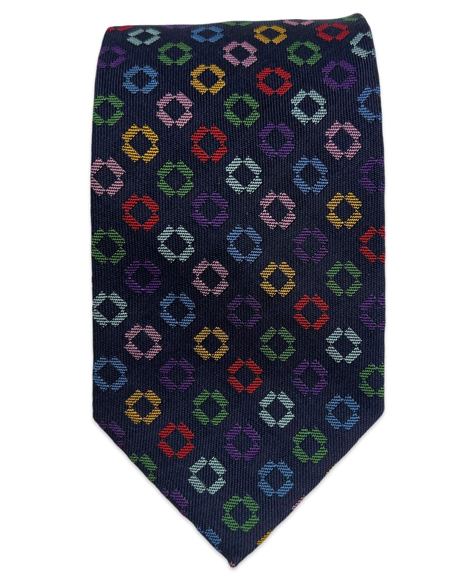 ROBERT KEYTE Corby Spot Tie in Navy Blue - Classic Men's Necktie for Business, Office, and Formal Occasions