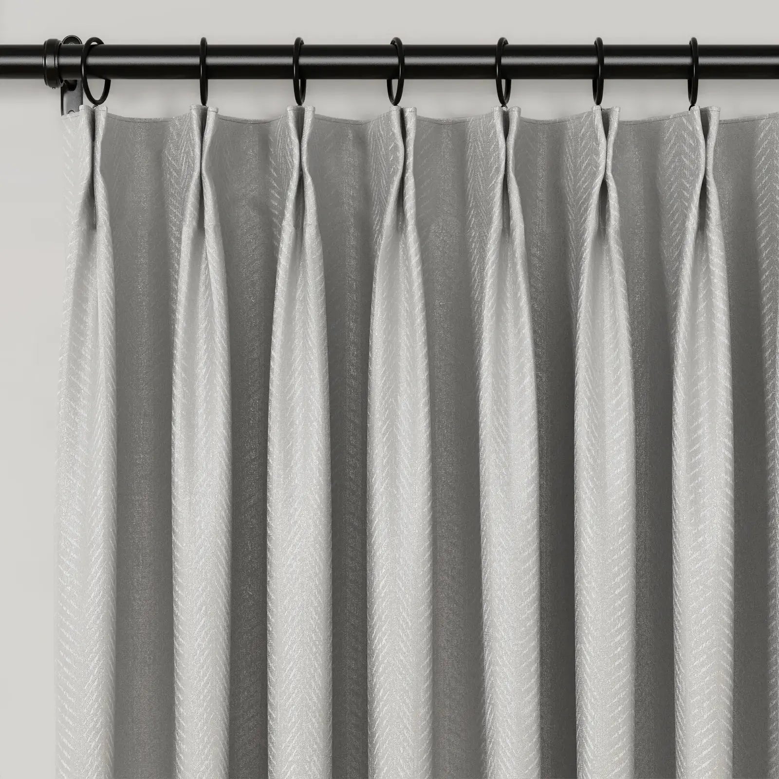 Lydia Rib Jacquard Curtains - Elegant Pleated Window Drapes for Living Room & Bedroom - Blackout Thermal Insulated Sheer Panels for Home Decor