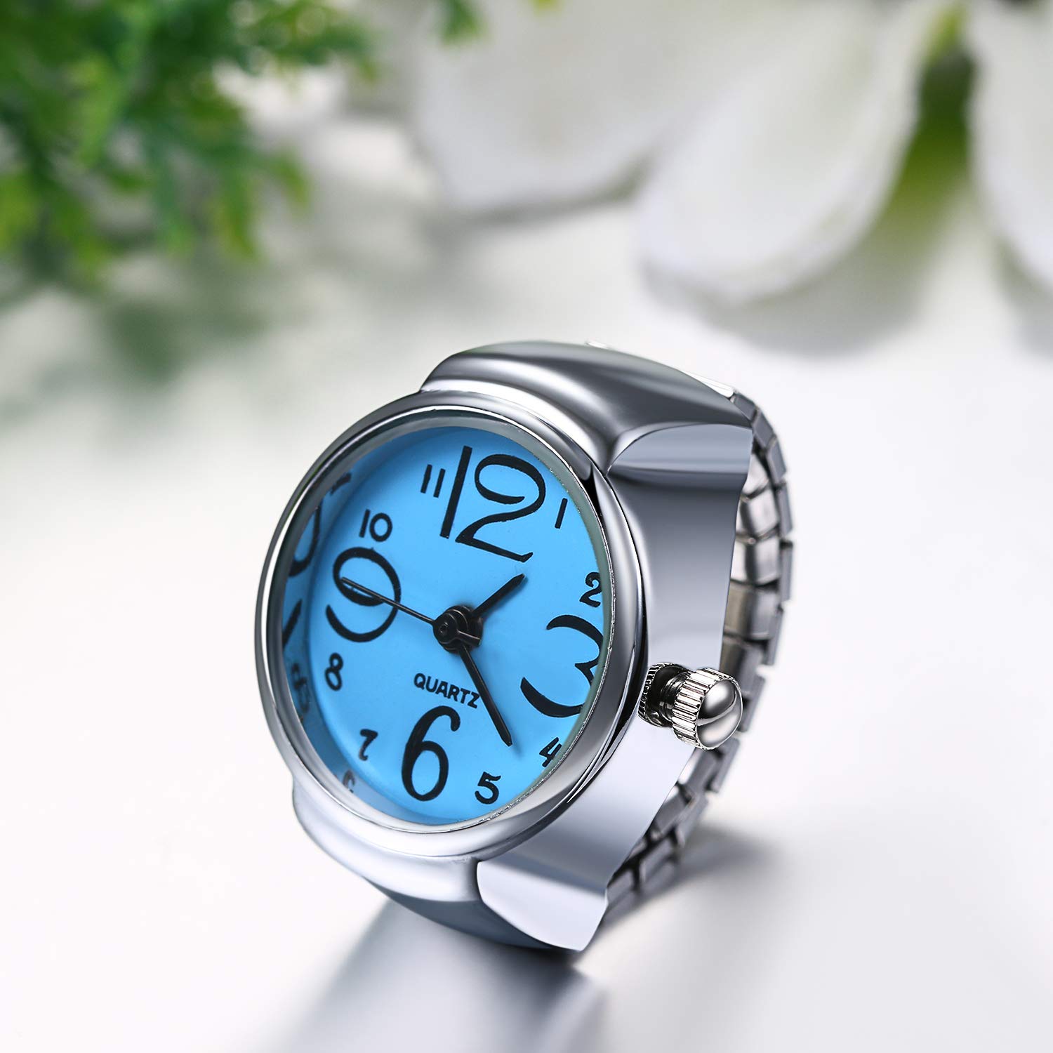 Stylish Unisex Elastic Finger Ring Watch - Round Quartz Timepiece for Men & Women - Perfect for Casual Wear, Parties, and Unique Fashion Accessories