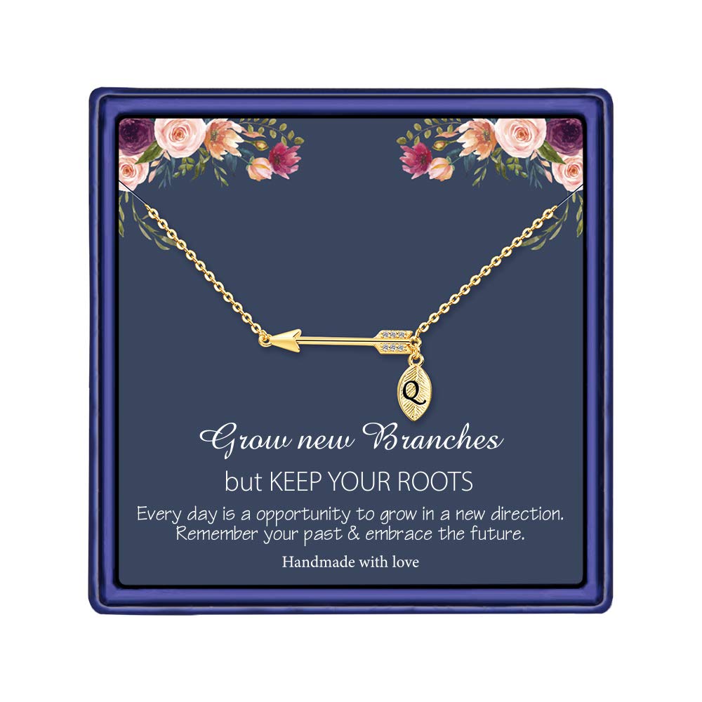 2024 Graduation Gifts for Her - Personalized Arrow Initial Necklace for College & High School Girls | Elegant Jewelry Gift for Graduation Ceremony, Party & Special Occasions