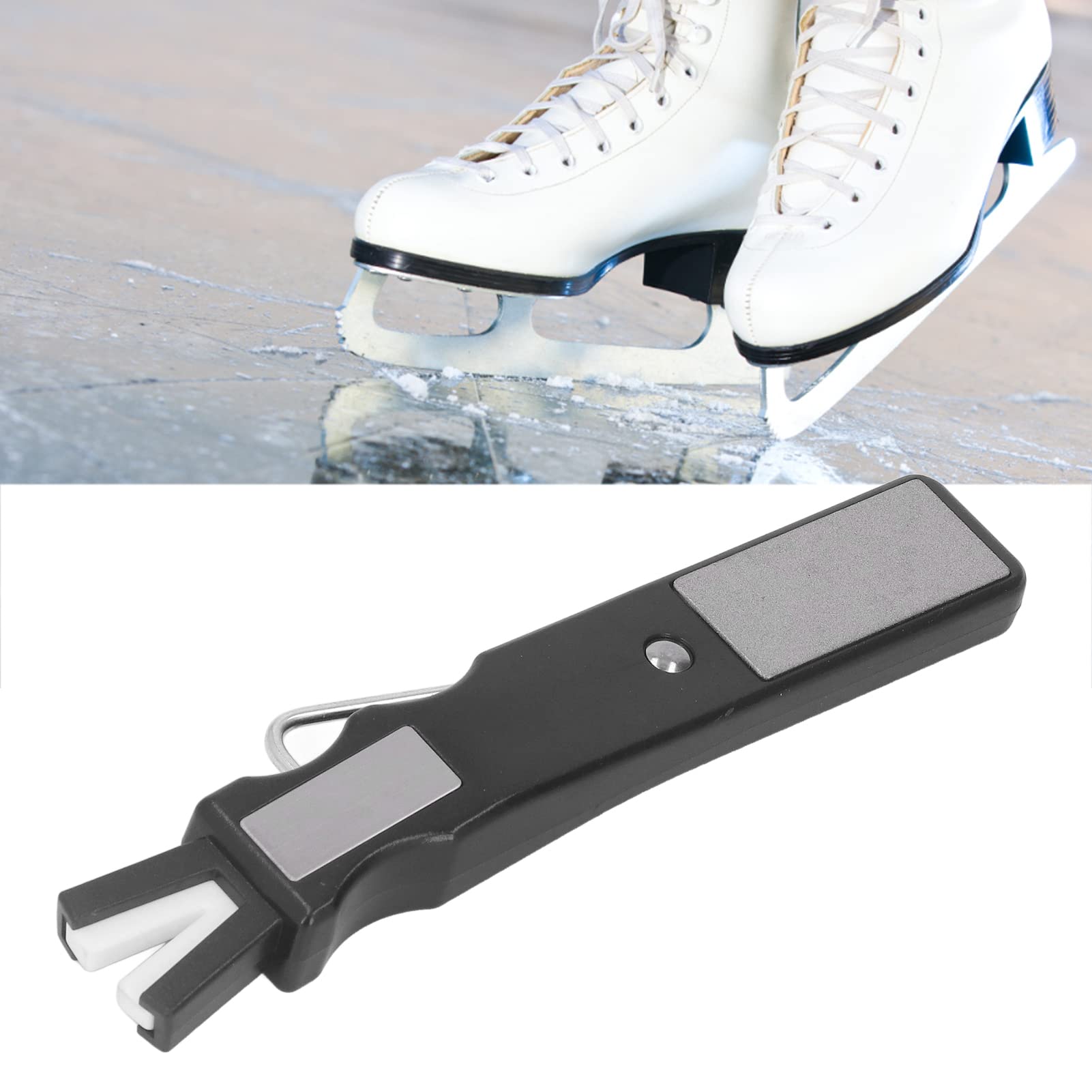 Professional Ice Skate Sharpener with Honing Stone - Hockey Skate Blade Sharpening Tool for Figure & Hockey Skates - Perfect for Home & Rink Maintenance
