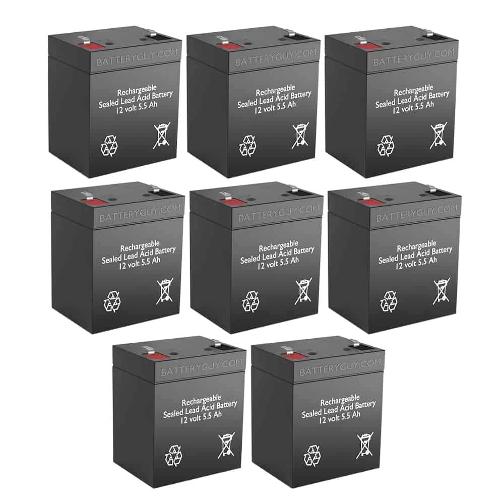 12V 5.5Ah SLA Replacement Battery - Rechargeable High Rate AGM Battery (8 Pack) for UPS, Emergency Lights, Security Systems & Medical Equipment Backup Power