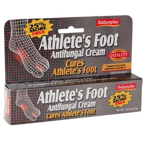 Natureplex Athlete's Foot Antifungal Cream - Fast Acting Treatment for Itching & Burning - 1.25 oz (2 Pack) - Ideal for Gym, Pool & Sports Locker Rooms