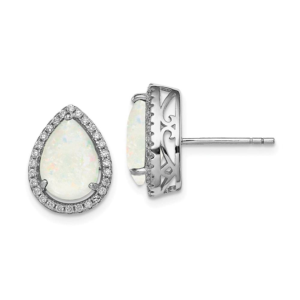 Elegant Sterling Silver Rhodium Plated Cubic Zirconia Stud Earrings for Women - Perfect for Weddings, Parties & Everyday Wear | Hypoallergenic Fine Jewelry Gift