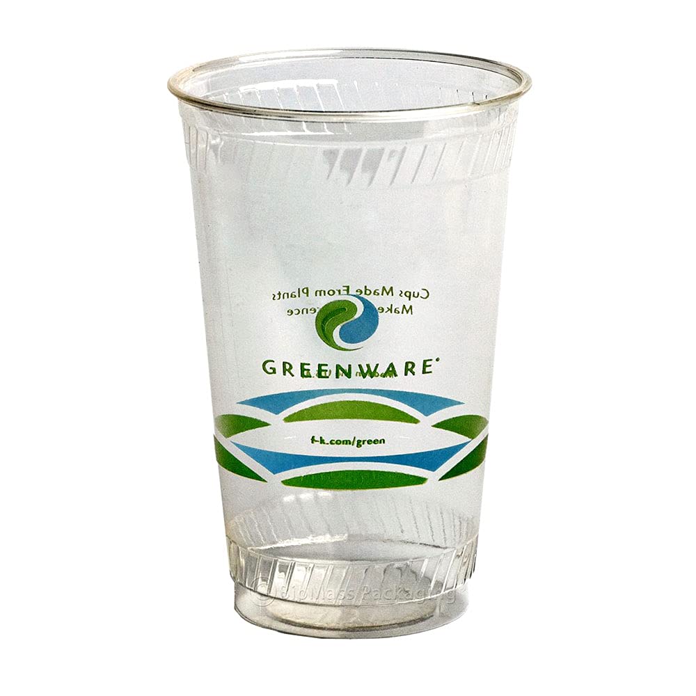 20oz PRINT GreenWare Cold Cups - 1000ct Case | Eco-Friendly Disposable Cups for Parties, Events & Restaurants | Bulk Pack for Smoothies, Iced Coffee & Beverages