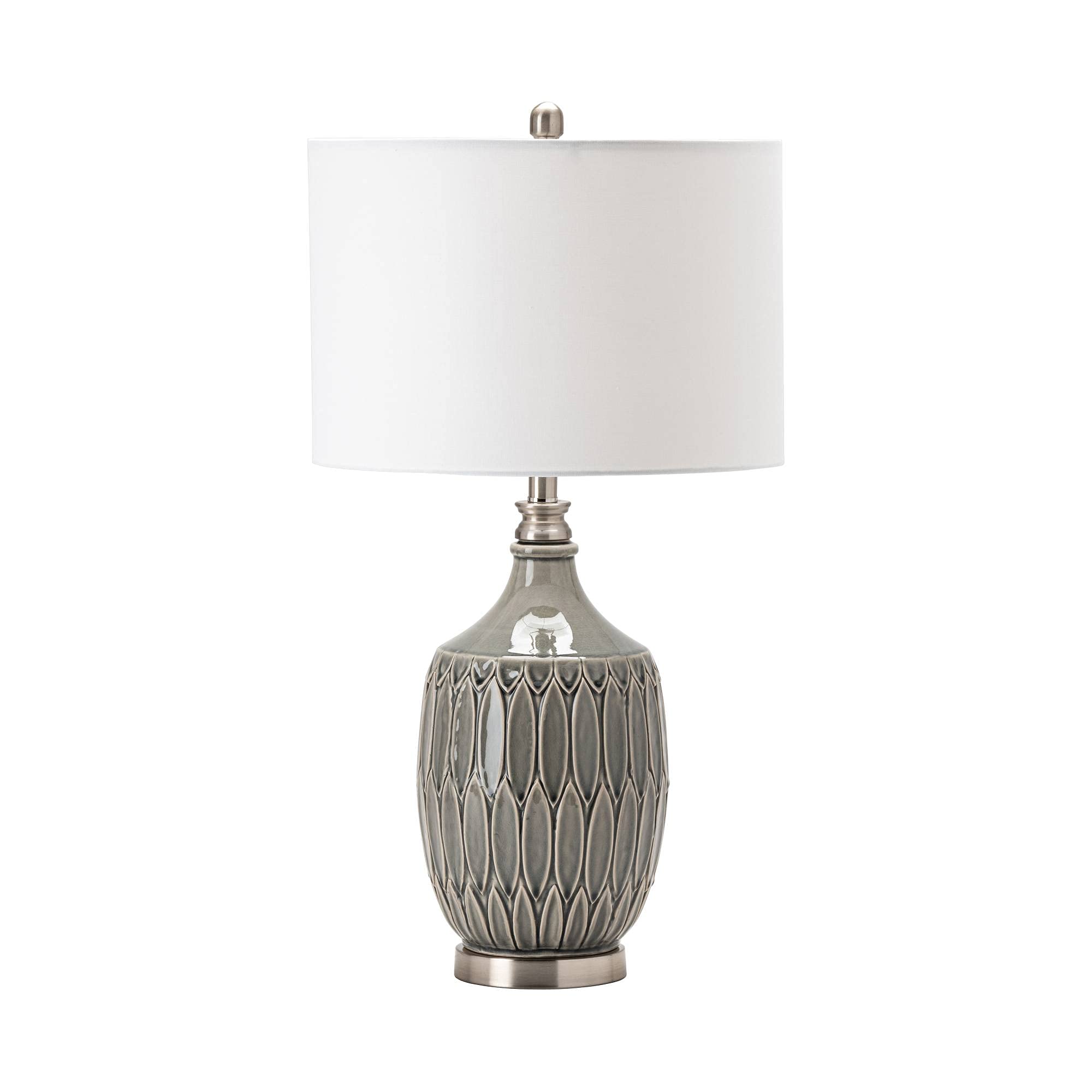 Crestview Collection Carlisle Gray Ceramic Vase Lamp - Elegant Home Decor for Living Room, Bedroom & Office Lighting
