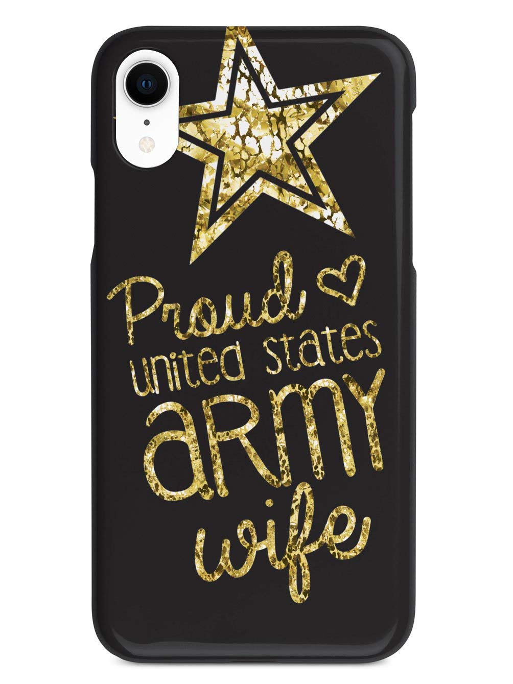3D Textured Protective Phone Case Compatible with Apple iPhone XR - Military Wife Inspired Design - Durable Shockproof Cover for Everyday Use & Outdoor Activities