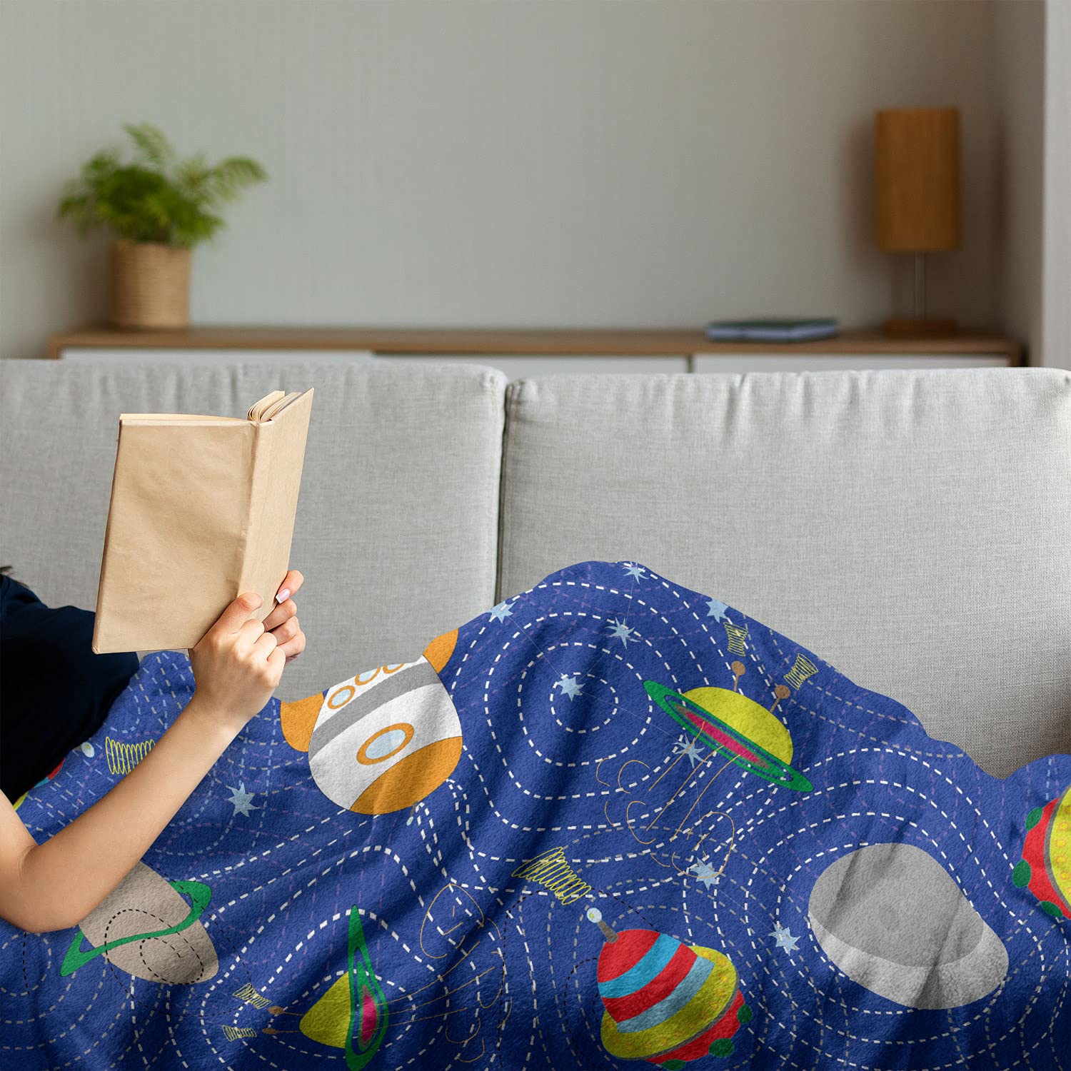 Ambesonne Space Themed Fleece Throw Blanket - 50