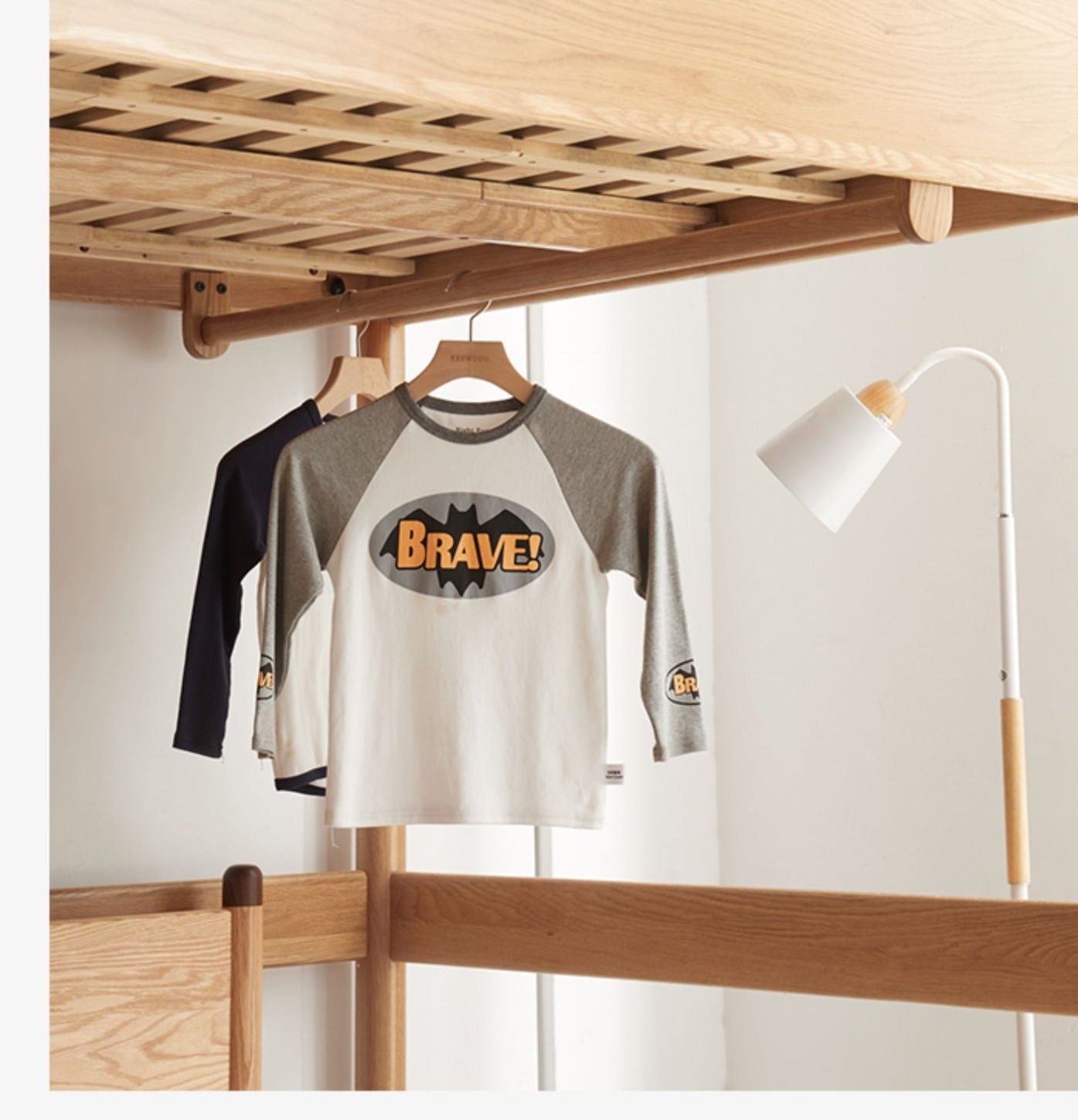 Solid Oak Wood Loft Bed with Storage Cabinet - Space-Saving Furniture for Small Rooms, Kids Bedroom & Dormitory