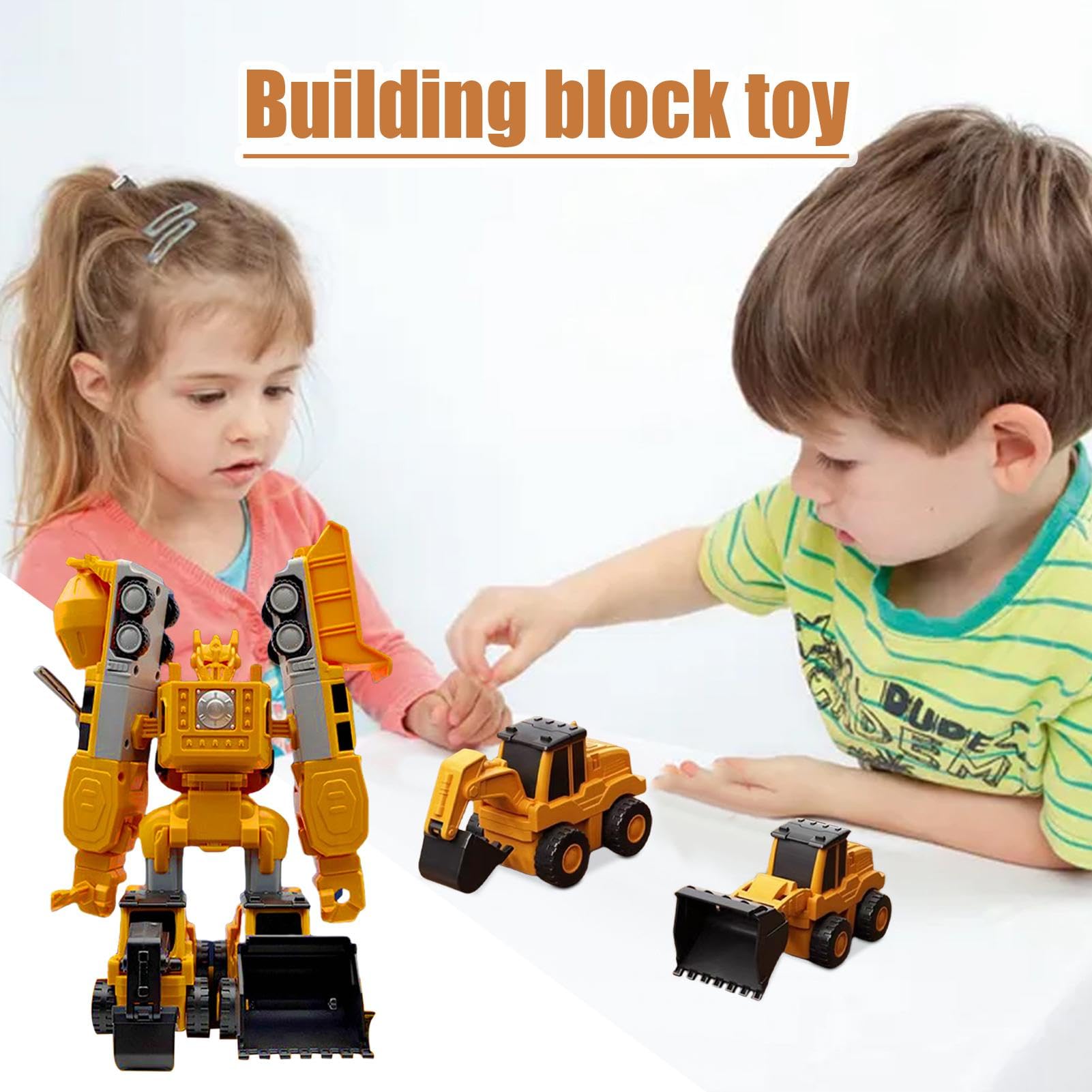 Magnetic Construction Vehicle Toy - Transformable Engineering Car Building Set, STEM Educational Robot Toy for Kids | Perfect for Creative Play, Birthday Gifts & Learning Activities