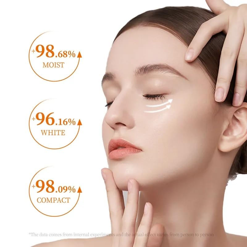 Vitamin C Under Eye Mask - Korean Technology for Dark Circles, Puffiness & Hydration (60 Patches/30 Pairs, 80g) - Brighten & Refresh Tired Eyes for Work, Travel & Nighttime Skincare