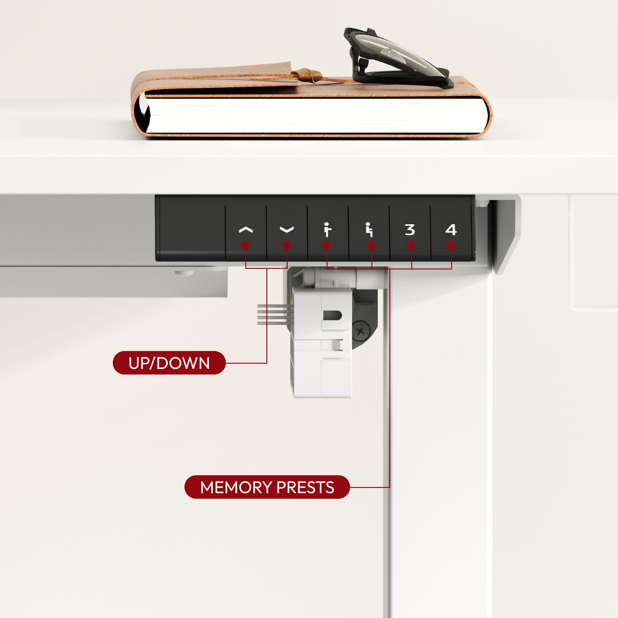 SANODESK 48 x 30 Inches Electric Standing Desk - Height Adjustable Whole-Piece Desktop with 6-Button Controller, Ergonomic Computer Desk for Home Office (White Frame + White Tabletop) | Perfect for Remote Work, Gaming & Study Setup