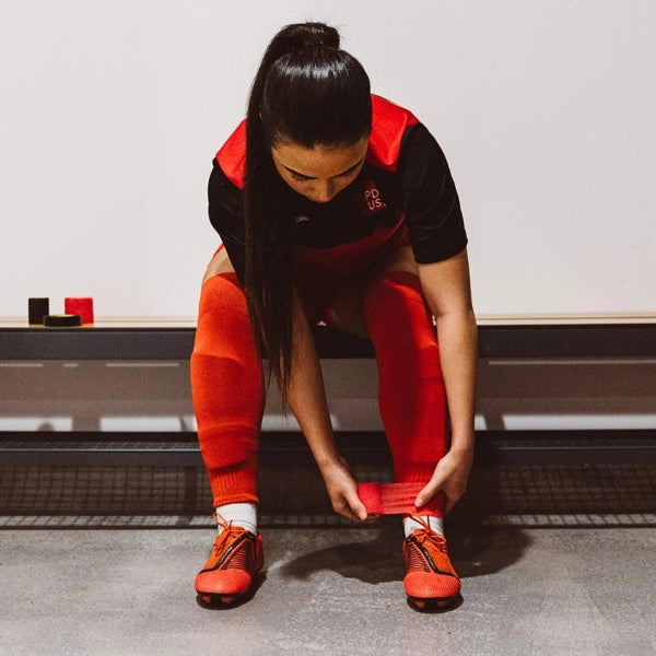 SportTape 5cm x 4.5m Athletic Sock Wrap - Red Elastic Bandage for Sports Injury Prevention & Recovery - Perfect for Running, Basketball & Soccer Support