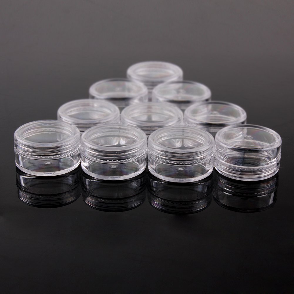 JOVANA 500 Pcs Clear Plastic Cosmetic Sample Containers - 5 Gram Small Empty Jars for Lip Balm, Cream, Lotion, Travel Size Toiletries | Perfect for DIY Beauty, Skincare Samples, Mini Products & Travel Essentials