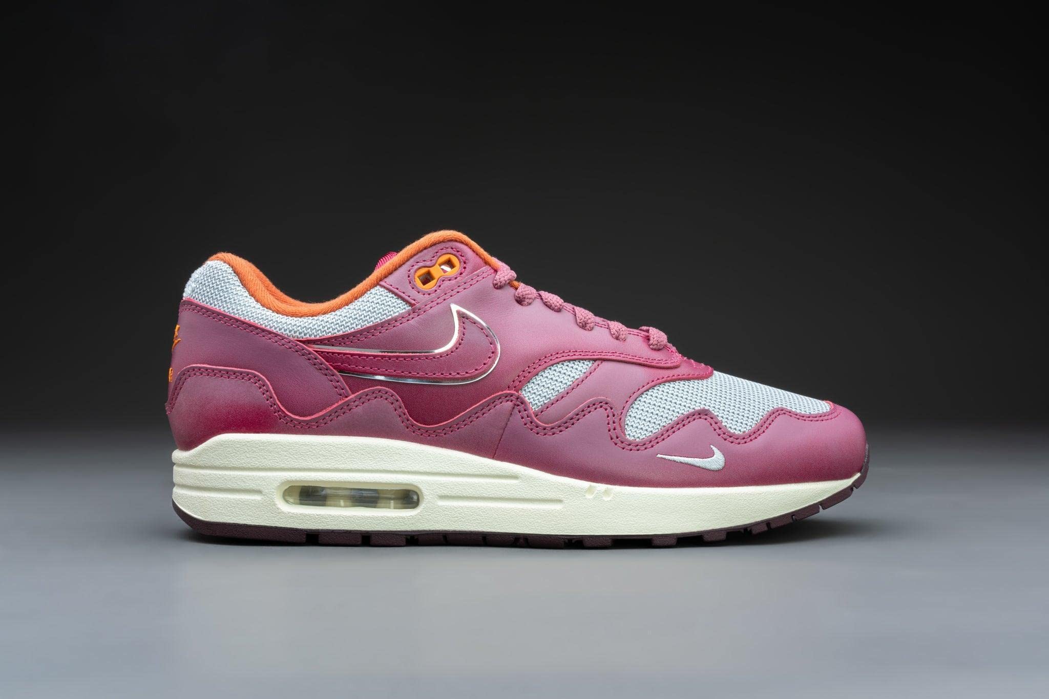 Nike Air Max 1 Patta Waves Rush Maroon Sneakers with Bracelet - DO9549-001 - Men's/Women's Running Shoes for Casual Wear & Street Style Fashion
