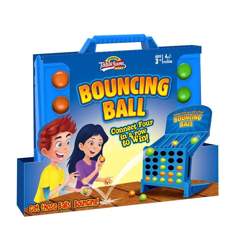Classic Connect 4 Bounce Game - Educational Multiplayer Toy for Kids with 4 Linking Shots | Fun Bouncing Ball Game for Family Game Night & Indoor Playtime
