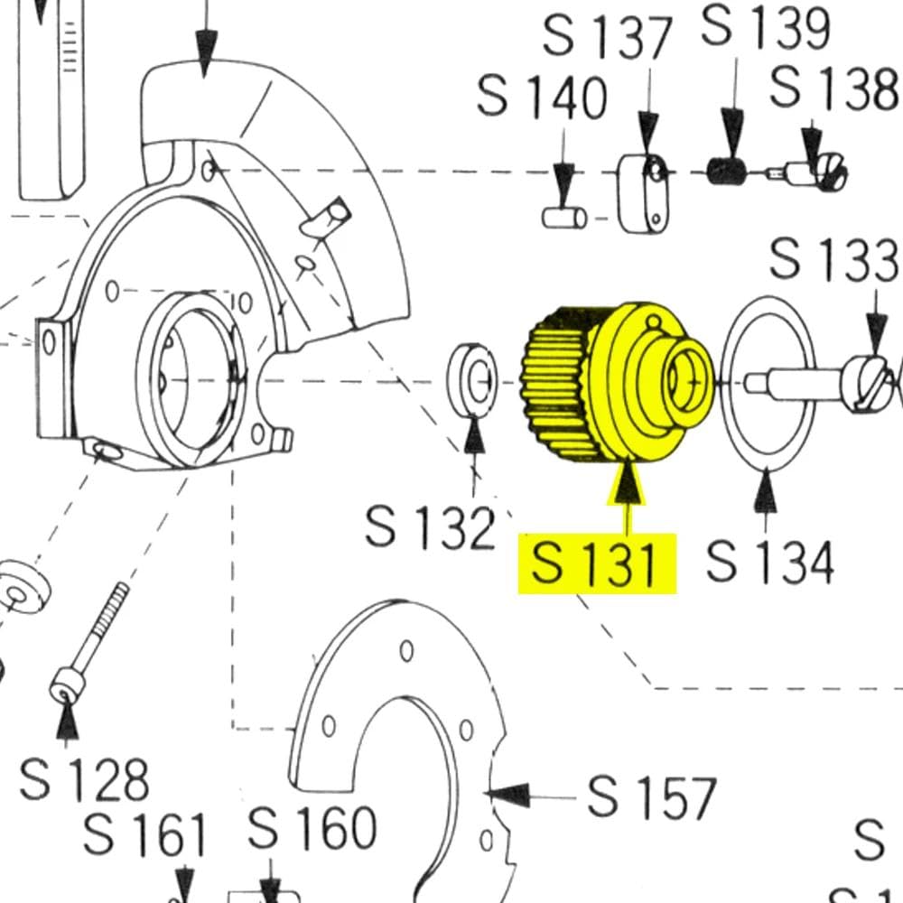 Blooy - S-131 Knife Worm Gear Replacement for KM, DAYANG, LEJIANG SULEE Model 100 110 125 Round Knife Cutting Machines - 33mm Outer Diameter - Industrial Sewing Machine Spare Part for Leather & Fabric Cutting