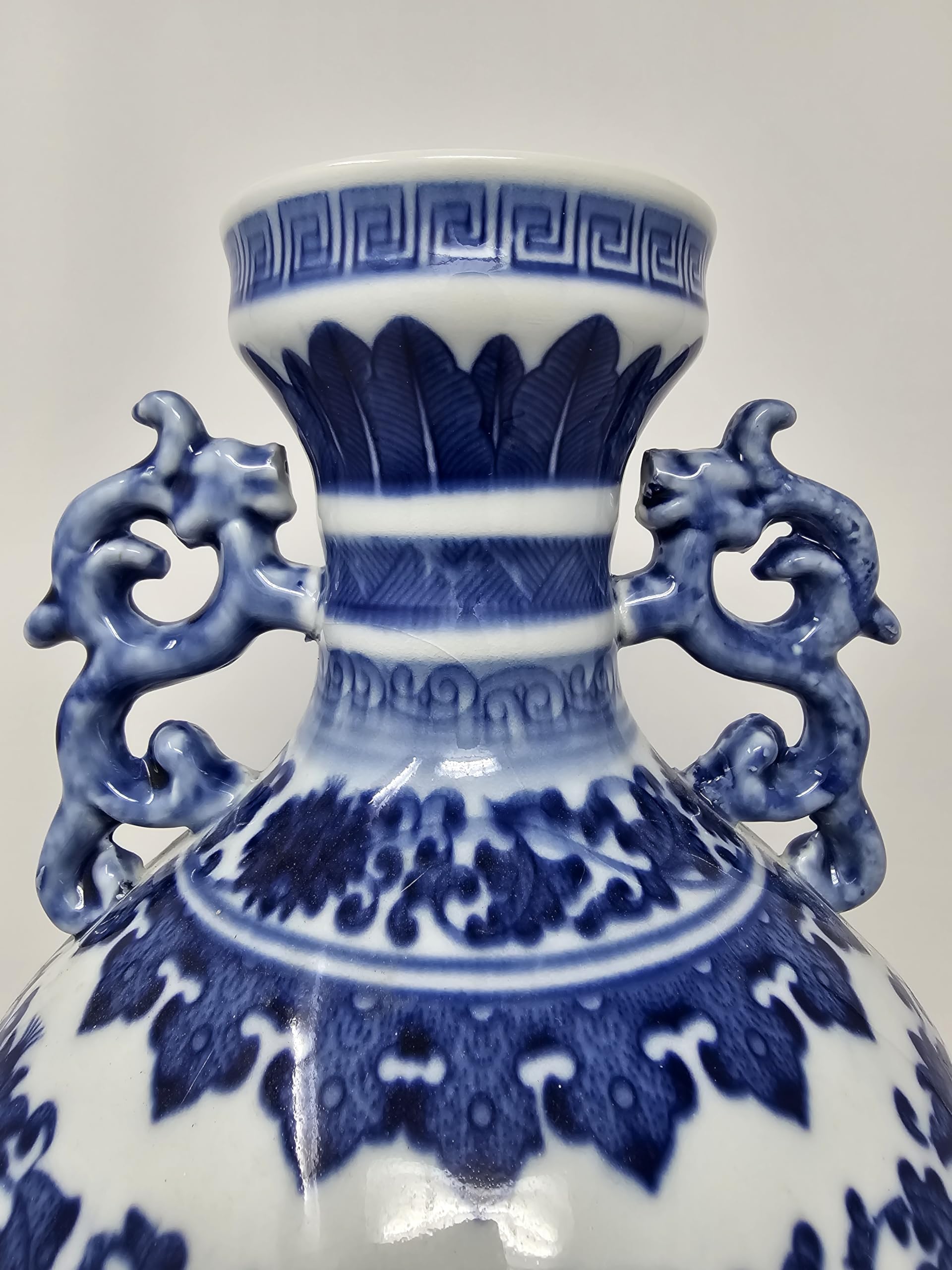 Handcrafted Blue and White Dragon Porcelain Vase from Jingdezhen China - Traditional Chinese Ceramic Art for Home Decor, Wedding Gift & Luxury Interior Design