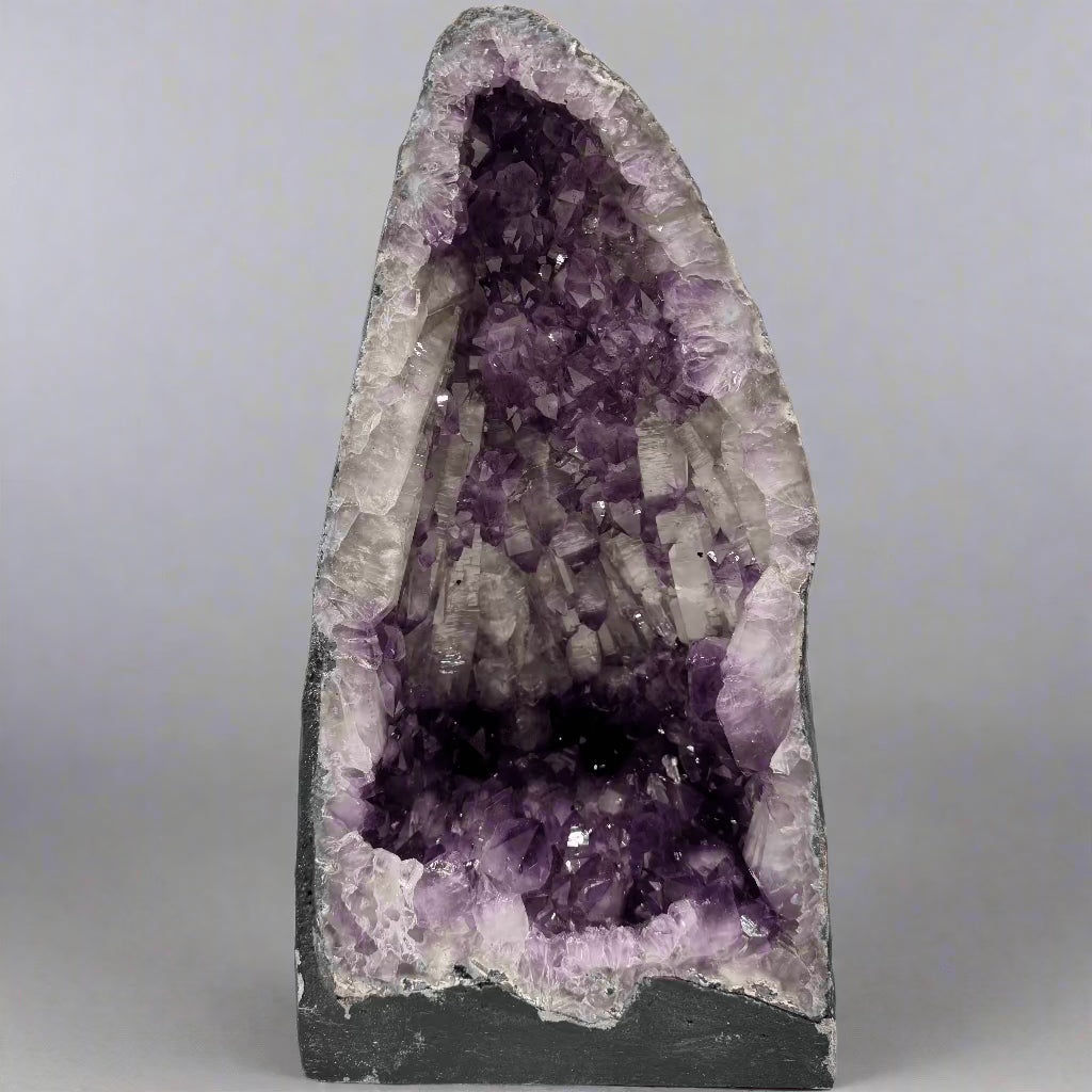 Natural Amethyst Geode Cathedral from Brazil - 15-29 lbs Large Raw Crystal Cluster for Home Decor, Meditation & Healing | Spiritual Gifts, Feng Shui, Yoga Room Decor