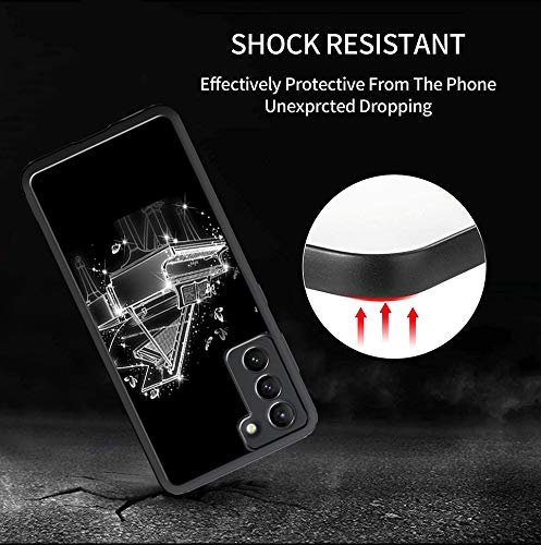 Samsung Galaxy S21 Case - Black & White Piano Design Shockproof TPU Protective Phone Cover - Perfect for Daily Use, Work & Travel Protection