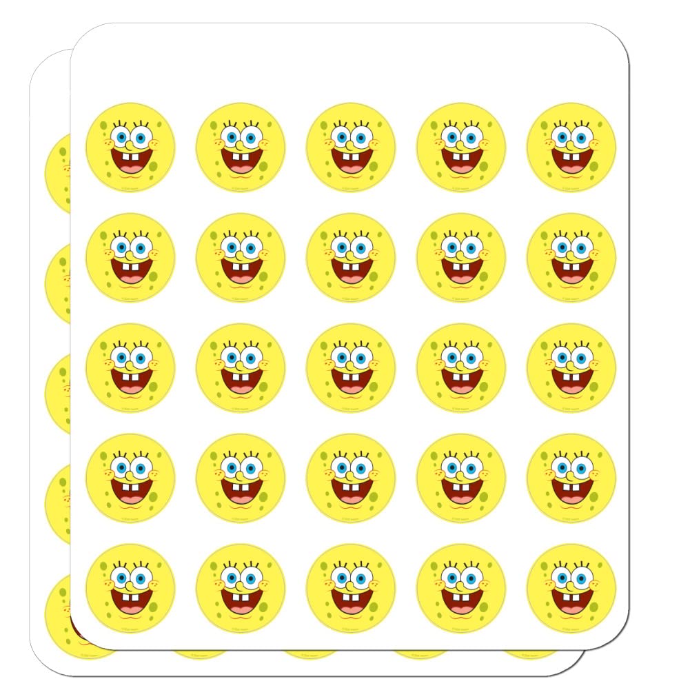 Spongebob Goofy Smile Face Planner Stickers - Fun Cartoon Scrapbooking Decals for DIY Crafts, Journals, and Calendars - Perfect for School, Office, and Home Decor