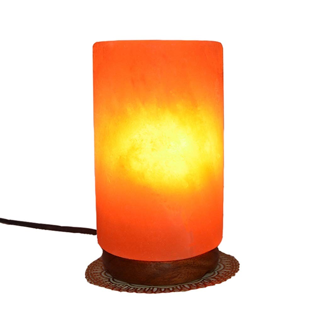 Himalayan Salt Lamp - Natural Crystal Cylinder Night Light for Bedroom, Bedside, Office, Yoga & Meditation - Romantic Gift, Home Decor (Orange, 10x18cm) - Perfect for Relaxation, Stress Relief & Aromatherapy
