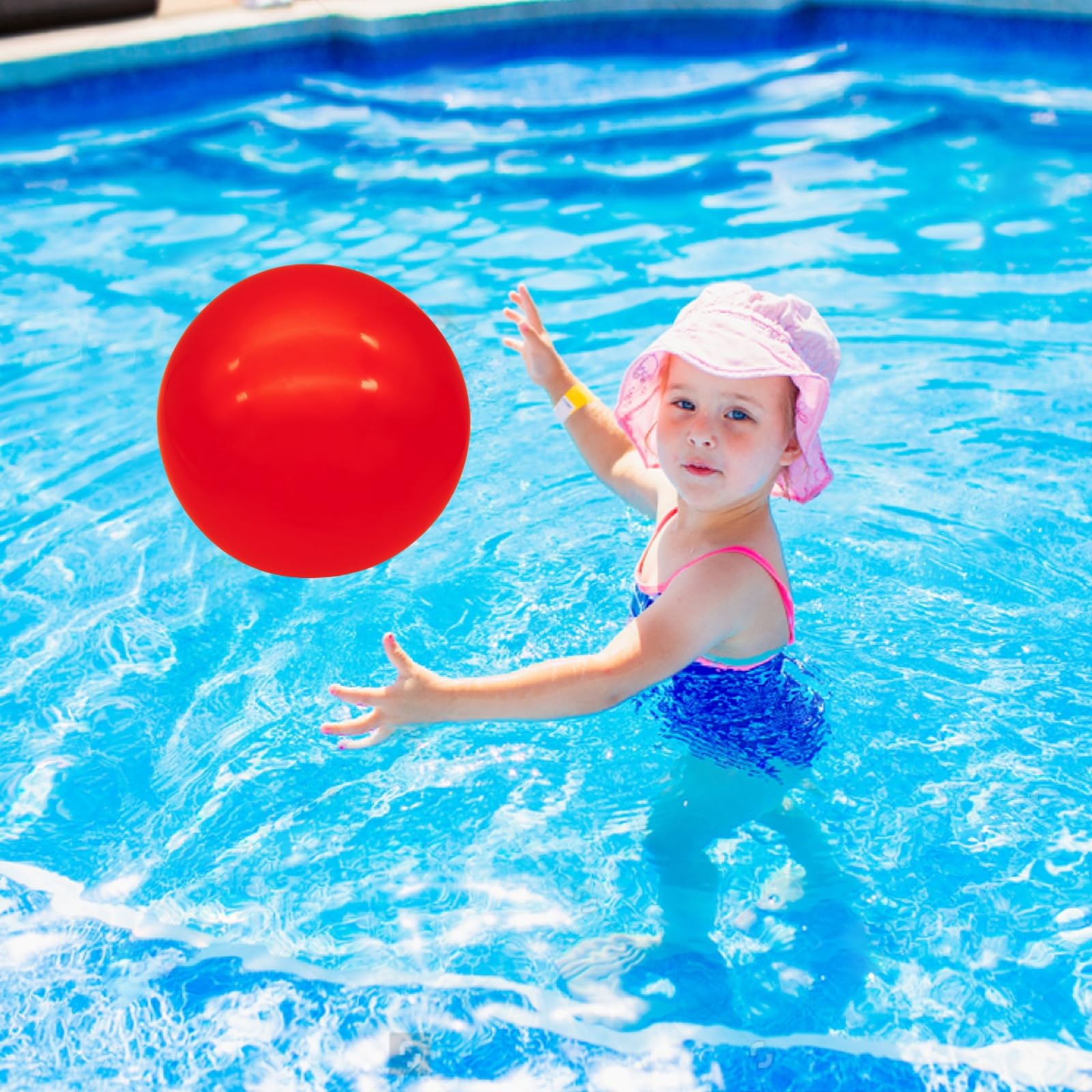 2 Pack 9 Inch Inflatable Bouncy Balls with Hand Pump - Fun Indoor Outdoor Play Balls for Kids, Birthday Party Favors, Pool Toys & Backyard Games