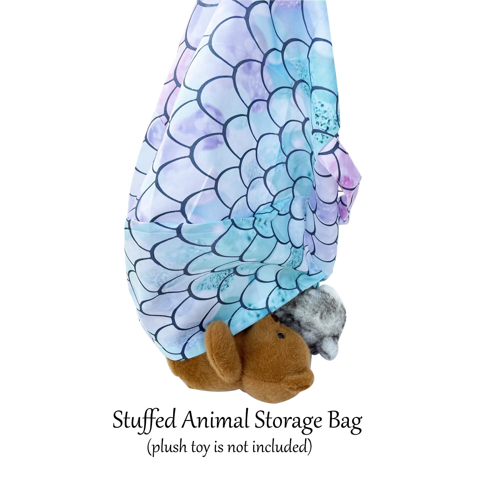 Mermaid Stuffed Animal Storage Bean Bag Chair Cover - 38 Inch Plush Toy Organizer for Kids Room Decor, Boys and Girls - Replace Mesh Hammock & Hard Furniture | Perfect for Playrooms, Bedrooms & Daycare Centers