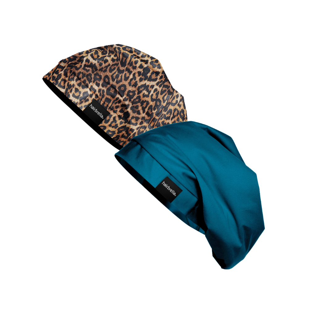 Hairbrella Satin Lined Sleep Cap for Curly & Natural Hair - 2 Pack Bundle | Soft & Breathable Night Cap for Hair Protection & Moisture Retention | Perfect for Bedtime, Travel & Salon Visits