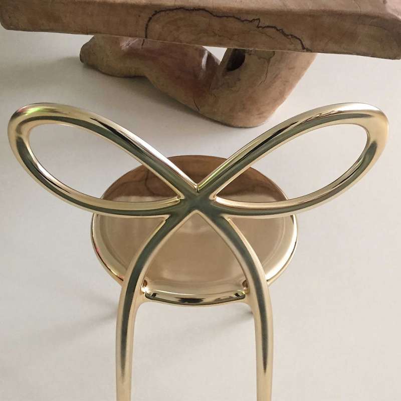 Qeeboo Ribbon Chair Metal Set of 2 - Modern Sculptural Dining Chairs for Living Room, Bedroom & Office Decor
