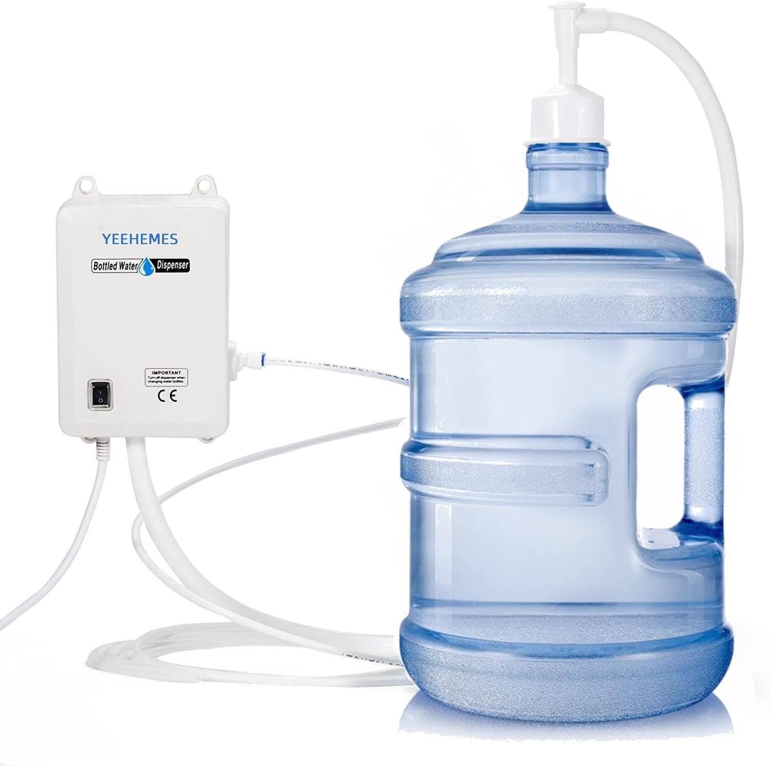 5 Gallon Bottled Water Dispenser Pump System with 20ft Hose - US Plug for Coffee Machine, Icemaker, Refrigerator - Perfect for Kitchen, Camping & RV Use - Fresh Drinking Water Solution