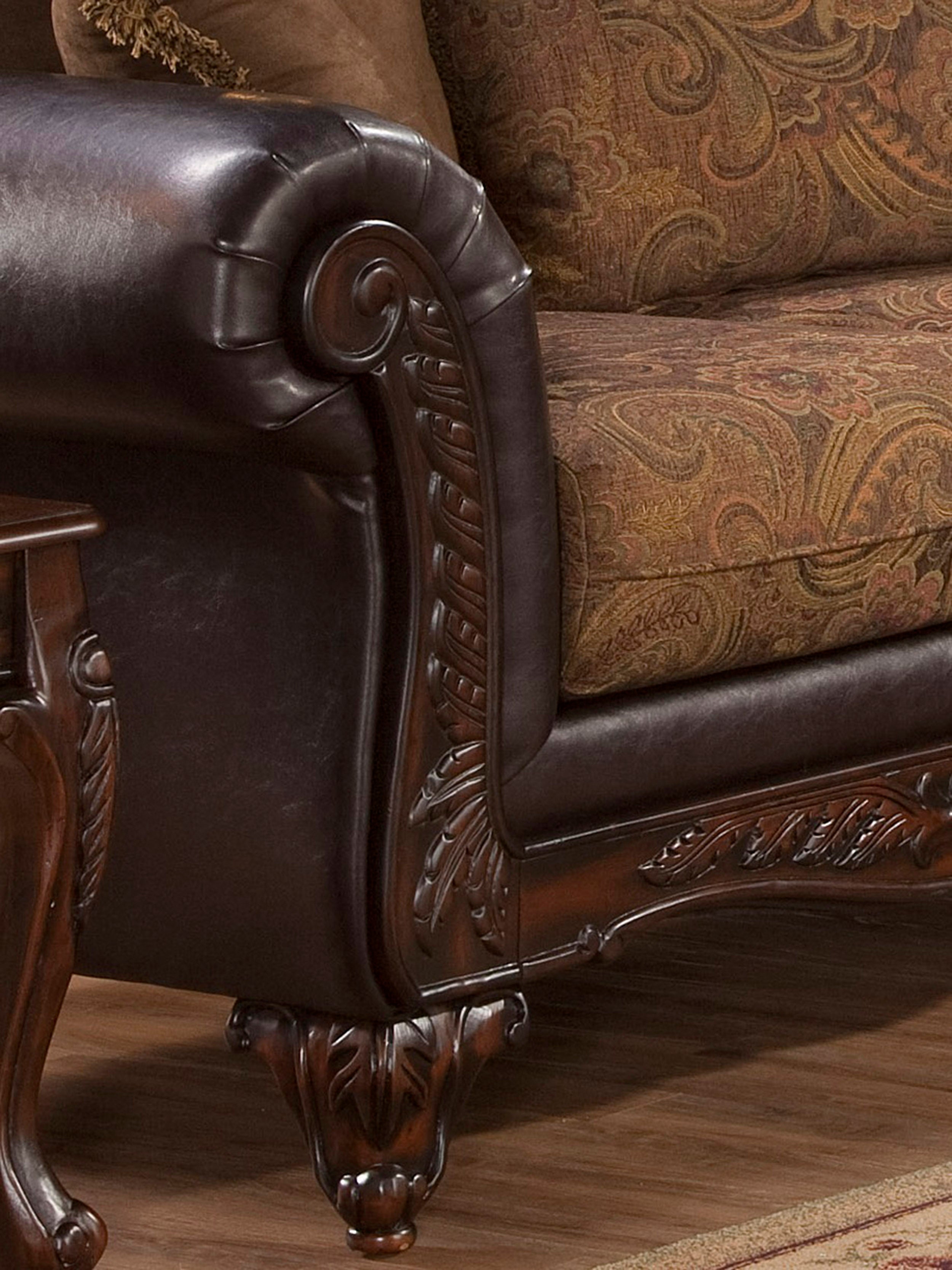 San Marino 2-Tone Chocolate Microfiber Loveseat Sofa - Compact Couches for Small Spaces, Living Room, Apartment & Dorm Furniture