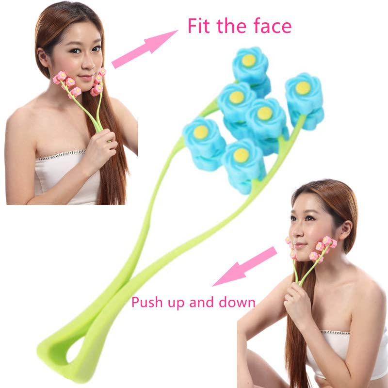 AHCS Flower Facial Massager Roller - Portable Anti-Wrinkle Face Lift Tool for Slimming & Relaxation | Beauty Skincare Device for Home & Travel Use