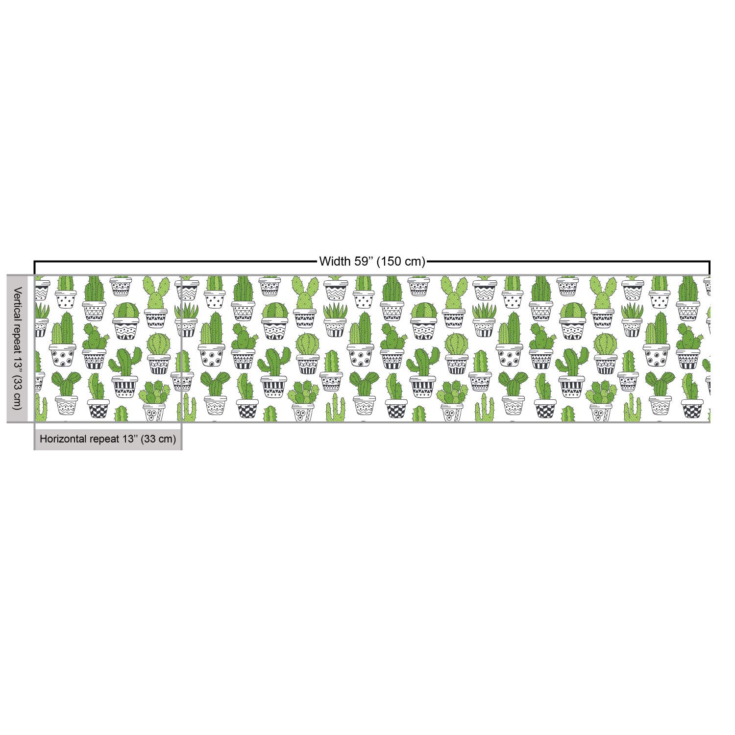 Ambesonne Cactus Print Fabric by The Yard - Succulent & Spiky Cacti Doodle Pattern with Pots, Exotic Houseplant Design for Upholstery, Curtains, Pillows & Home Decor (10 Yards, Grey Apple) - Perfect for DIY Projects, Living Room & Bedroom Accents