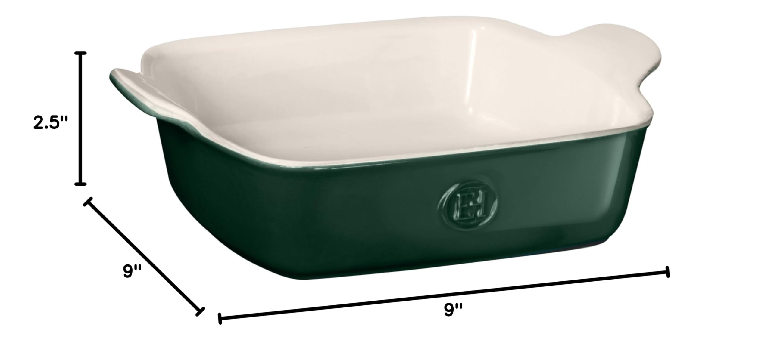 Emile Henry 9x9 Inch 2 Quart Square Baking Dish - Modern Classics Collection | Evergreen | Perfect for Casseroles, Brownies & Family Dinners