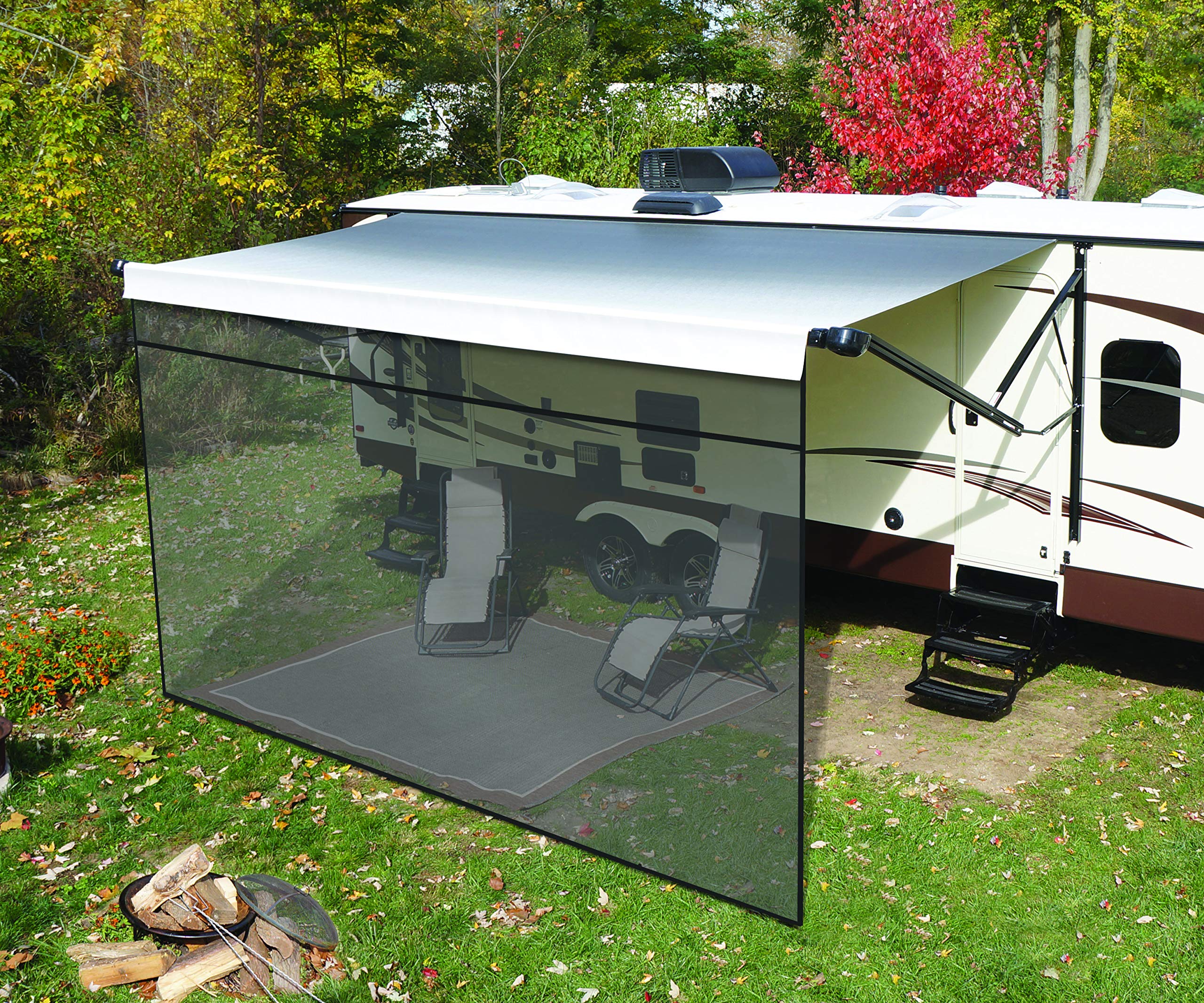 Lippert Components Super Shade Front Panel for 5th Wheel, Travel Trailer & Motorhome RV Awnings - Durable Sun Protection for Outdoor Camping & Road Trips