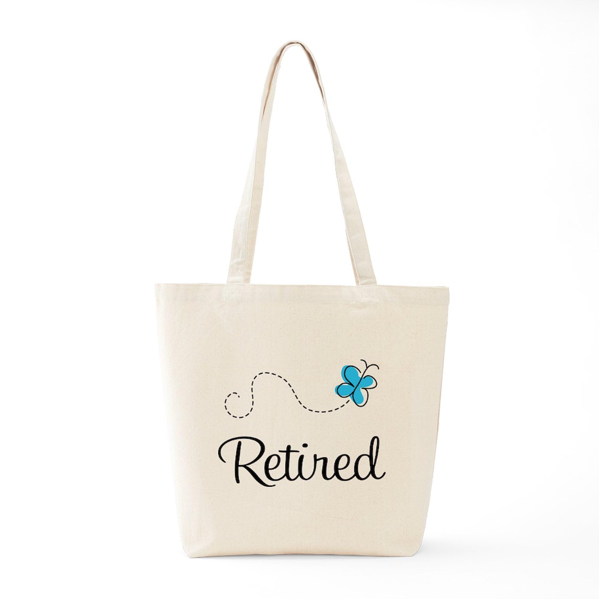 Pretty Retired Retirement Tote Bag - Natural Canvas Reusable Shopping Bag for Women | Perfect for Groceries, Beach, Work & Retirement Gifts