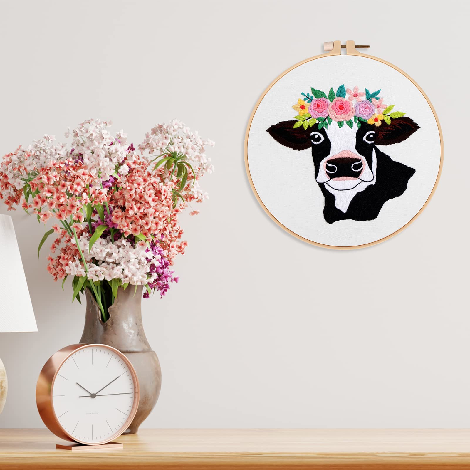 Louise Maelys Beginner Embroidery Kit for Adults - Complete Cross Stitch Starter Set with Fabric, Hoop, Needles, Threads & Instructions | DIY Craft Gift for Home Decor, Wall Art & Relaxation