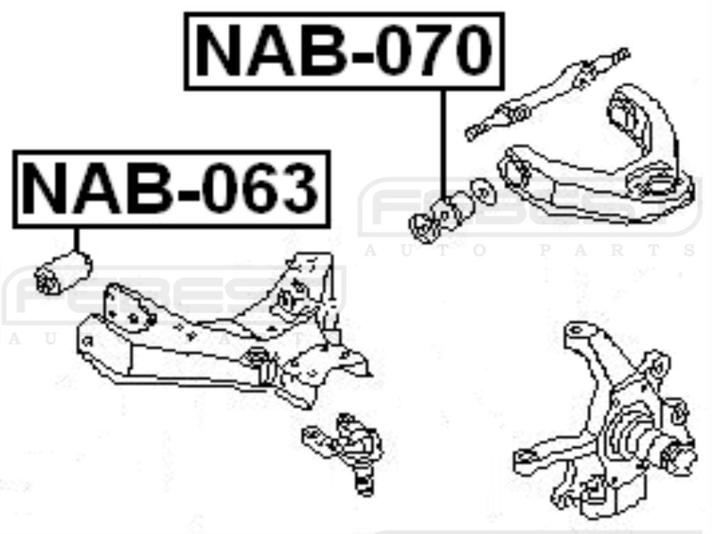 Febest 54506B9500 Upper Control Arm Bushing for Nissan Altima, Maxima, Sentra - Durable Suspension Replacement Part for Smooth Ride & Handling - Perfect for Daily Commute & Off-Road Adventures