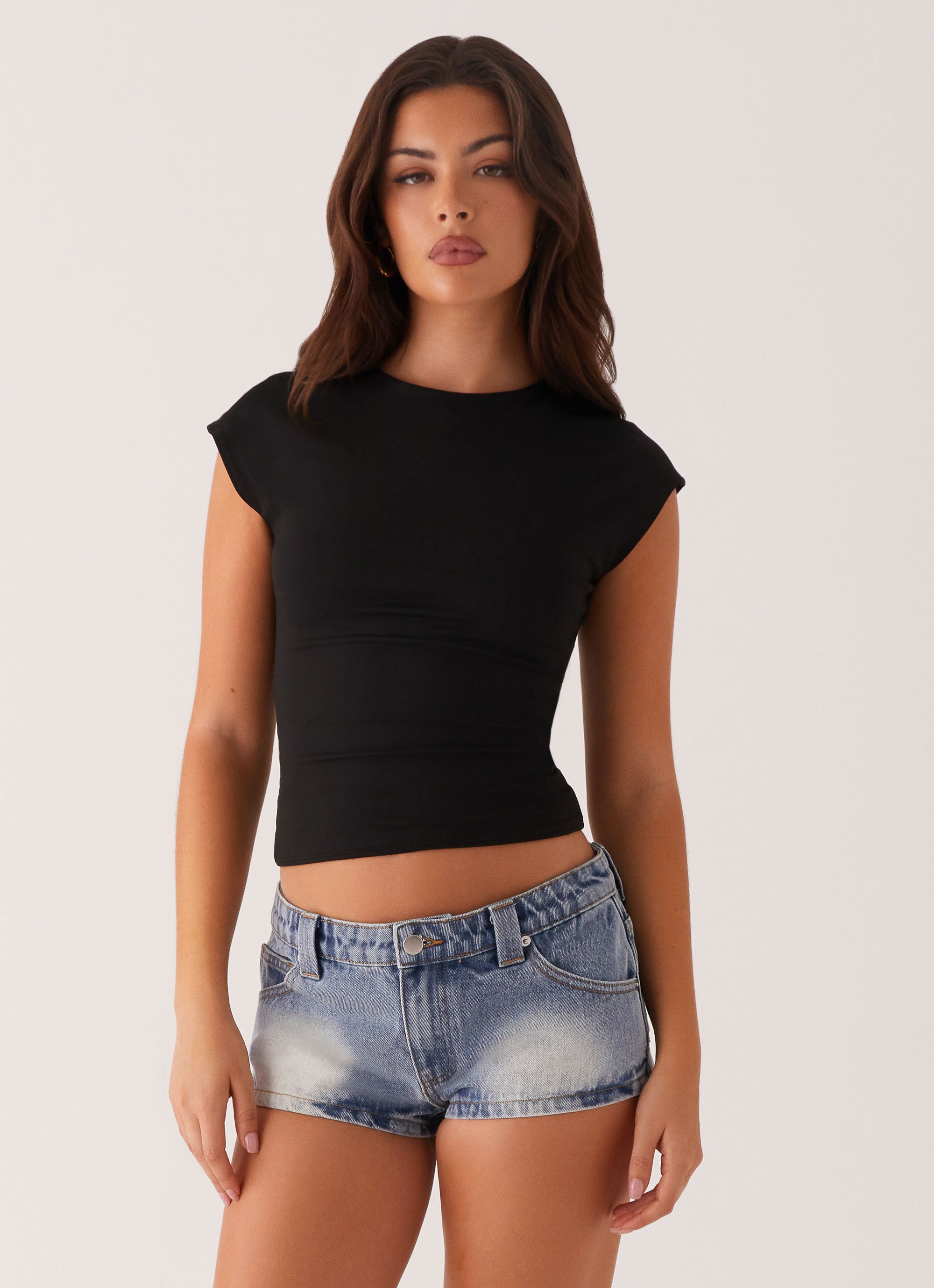 Headland Low Rise Denim Shorts for Women - Light Wash Blue Distressed Denim Shorts | Casual Summer Shorts for Beach, Outing & Streetwear Fashion