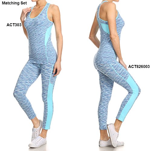 ICONOFLASH Women's High Waisted Yoga Pants - Space Dye Cropped Leggings for Running, Gym Workout & Fitness - Breathable Stretchy Activewear for Women