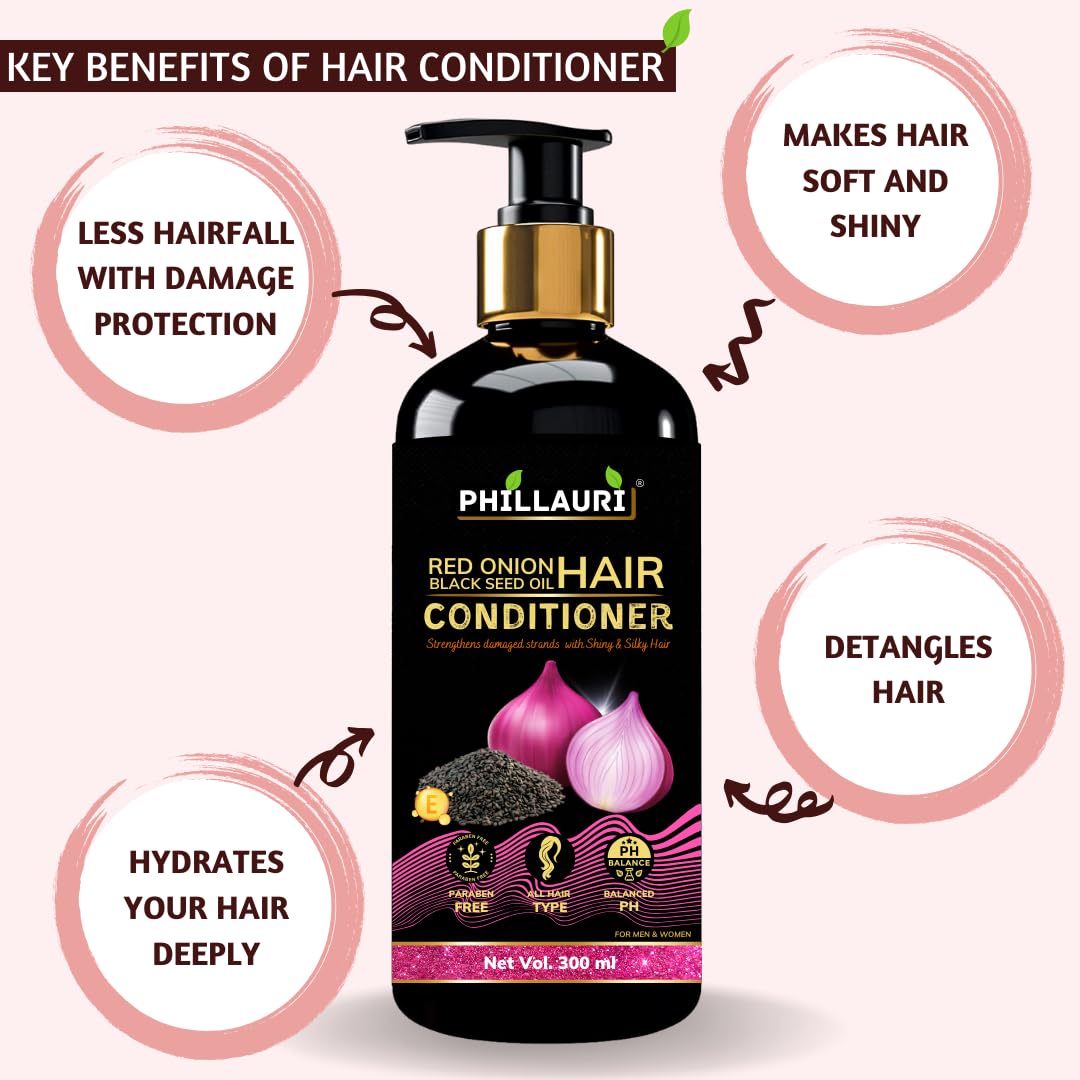 Phillauri Strengthening & Shining Hair Conditioner for Women & Men - 300ml | Ayurvedic Formula for Healthy Hair Growth | Perfect for Daily Use & Damaged Hair Repair