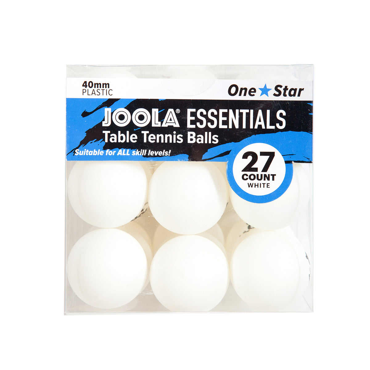 JOOLA Essentials 1 Star Table Tennis Balls - 6 Pack (27 Balls) - Premium Quality for Training & Recreational Play - Perfect for Home, School & Club Use