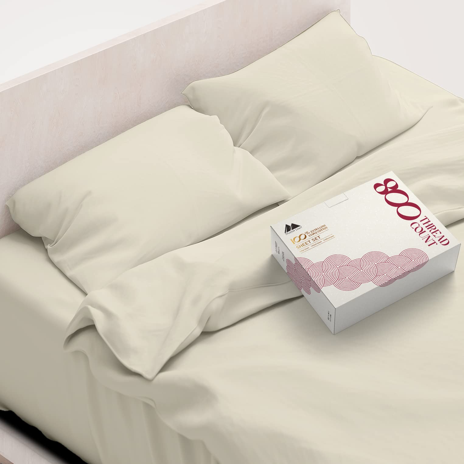 Mayfair Linen 100% Egyptian Cotton Twin Size Sheets - 800 Thread Count 3-Piece Set with 16