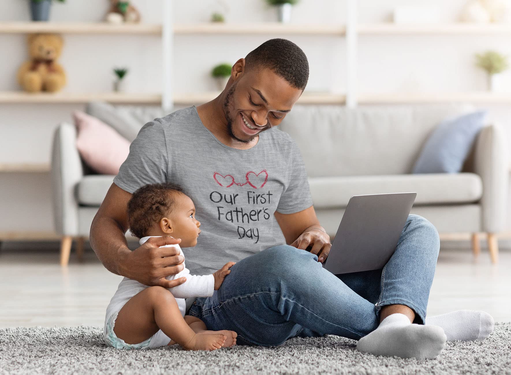 Best First Father's Day Shirt Gifts for Dad - Cute Baby Boy & Girl Daddy T-Shirts for Men | Perfect for New Dads, Father's Day Celebrations & Family Photos