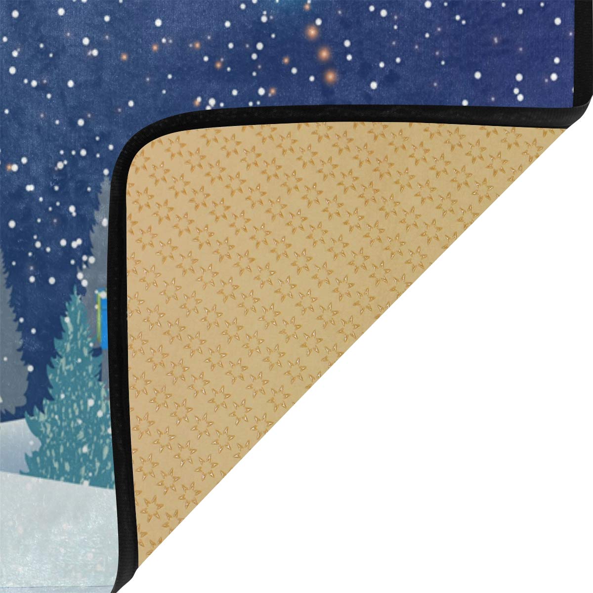 DOMIKING Non-Slip Christmas Kitchen Rug - Snowman Design Holiday Floor Mat, 39