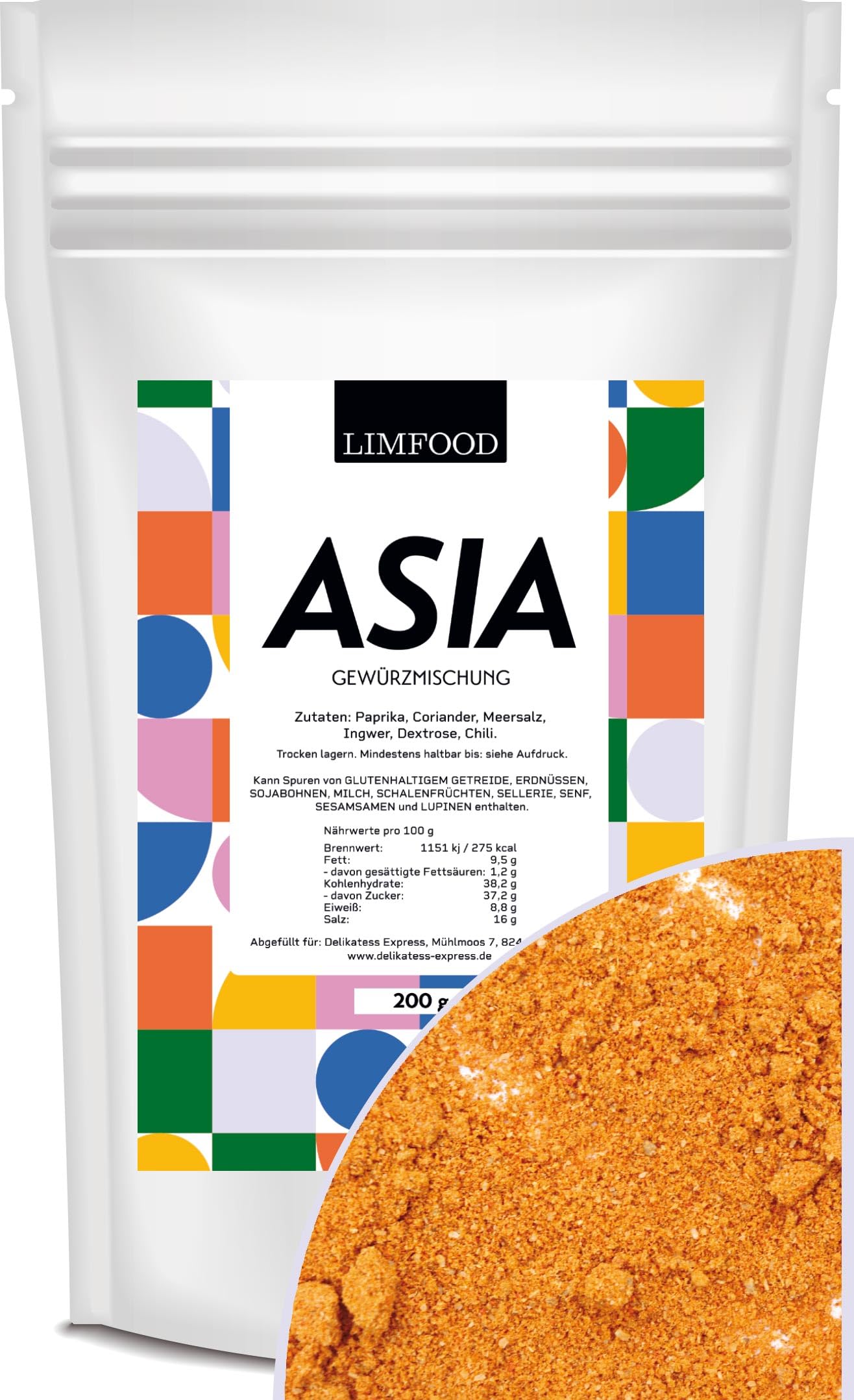 Limfood | 200g Asian Spice Mix for Authentic Asian Cuisine - Perfect for Stir-Fried Noodles with Chicken & Egg Fried Rice - Ideal for Home Cooking, Restaurant Use & Asian Food Lovers