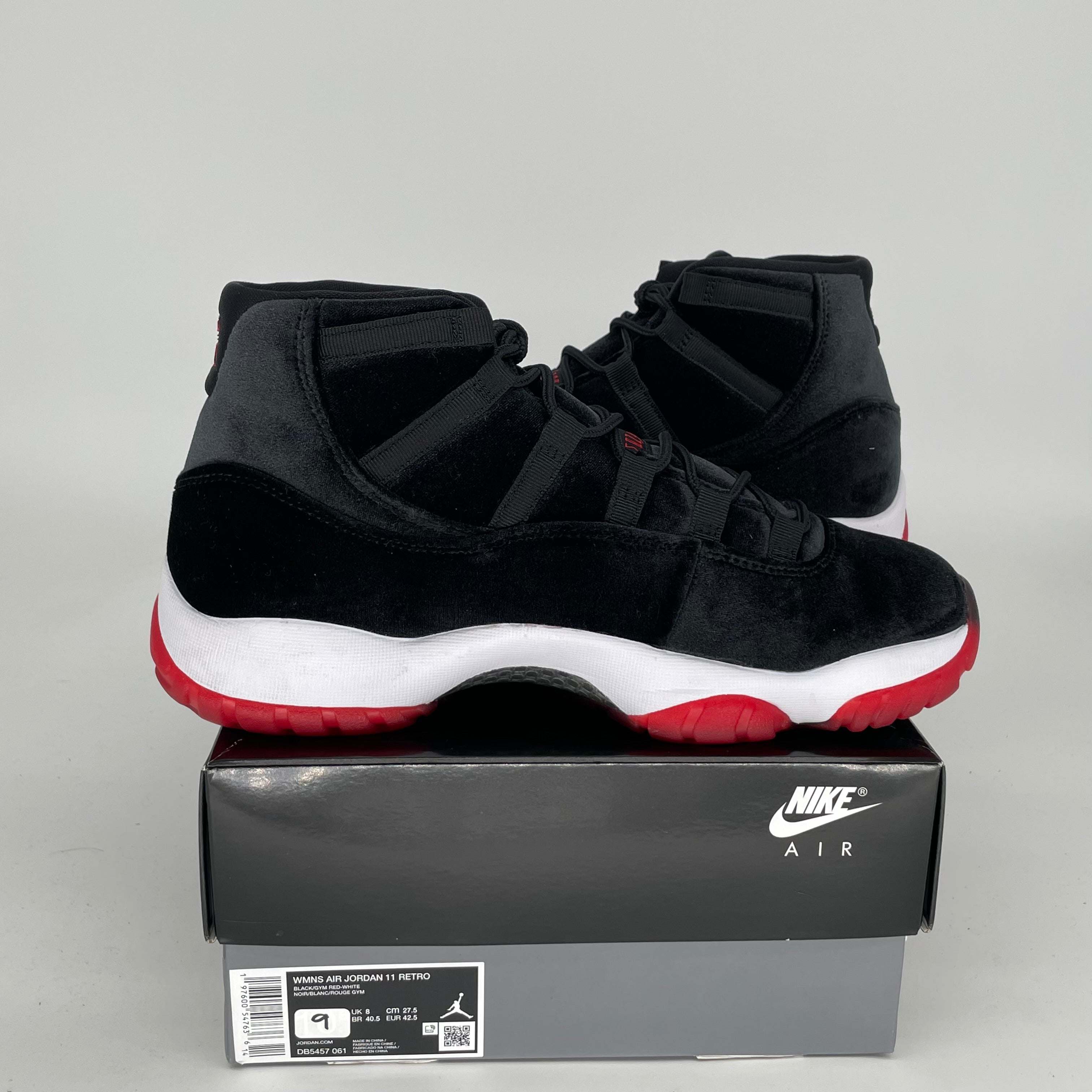 AIR JORDAN 11 Retro BRED Velvet Basketball Shoes - Women's Size 9/10.5W (DB5457-061) | Perfect for Streetwear, Sneaker Collection & Basketball Games