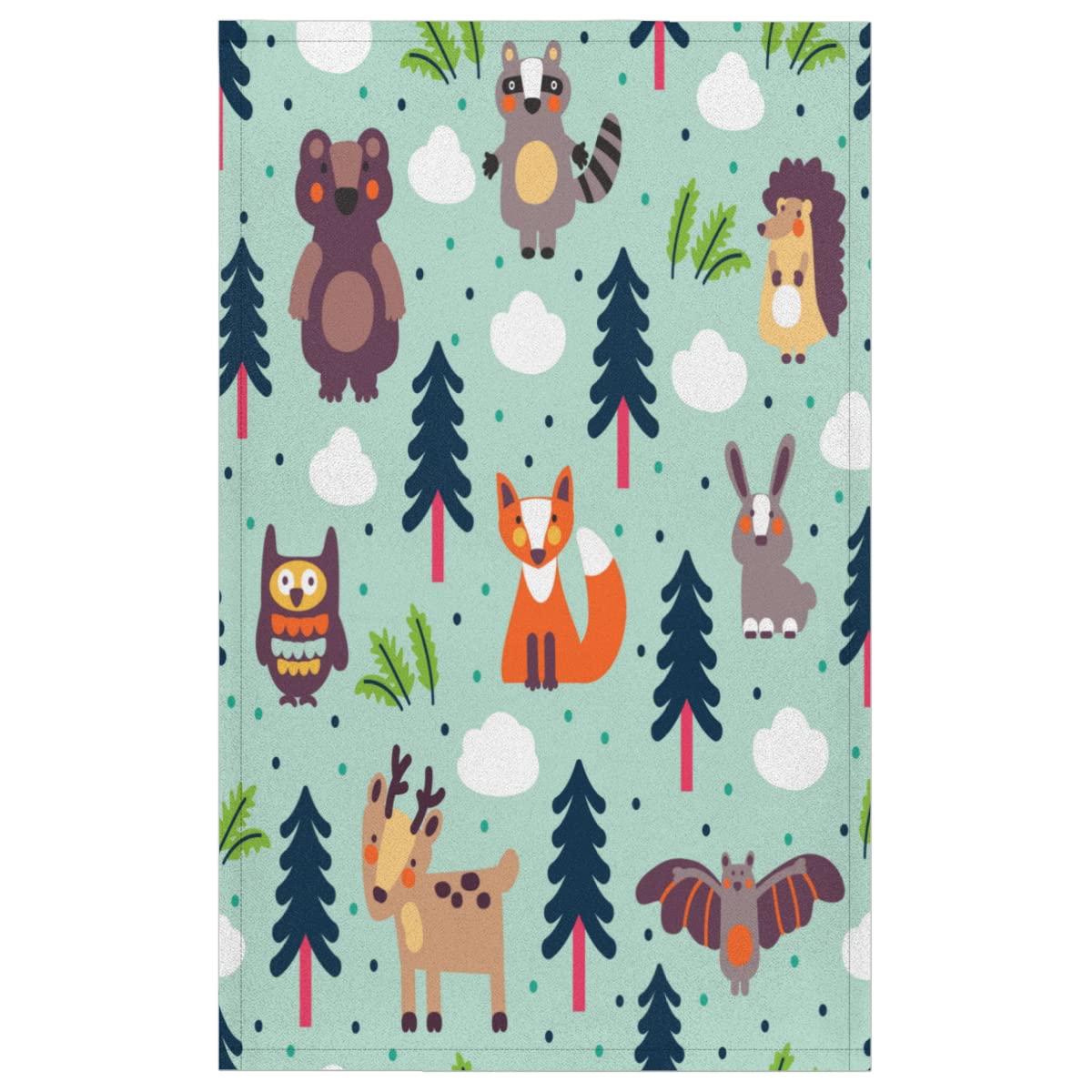 TropicalLife 6-Pack Absorbent Kitchen Towels Set - Cute Hedgehog, Deer, Bat & Fox Designs for Dish Drying, Hanging Decor - Farmhouse & Party Themed Home Decor