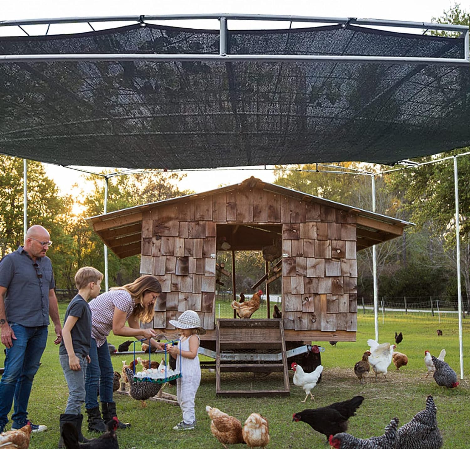 90% Sunblock Shade Cloth - 3x3 FT UV Protection Net for Garden, Patio, Greenhouse & Pergola | Outdoor Sun Cover for Plants, Lawn, Kennel & Chicken Coop | Easy to Hang Shade Sail for Swimming Pool & Backyard Relaxation